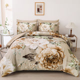 NNEDSZ Cozy Floral Comforter Set, King Size, Quilted Warm Bedding with Pillowcases