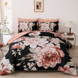 NNEDSZ Soft Floral Comforter Set, King Size, Quilted Warm Bedding with Pillowcases