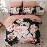 NNEDSZ Soft Floral Comforter Set, King Size, Quilted Warm Bedding with Pillowcases