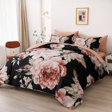 NNEDSZ Soft Floral Comforter Set, King Size, Quilted Warm Bedding with Pillowcases