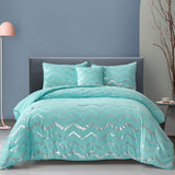 NNEDSZ Blue Gradient Comforter Set, King Size, Modern 3-Piece Bedding with Pillowcases