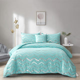 NNEDSZ Blue Gradient Comforter Set, King Size, Modern 3-Piece Bedding with Pillowcases