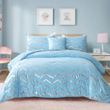 NNEDSZ Metallic Print Comforter Set, King Size, Chic 3-Piece Bedding with Pillowcases