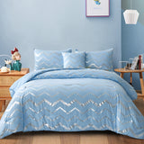 NNEDSZ Metallic Print Comforter Set, King Size, Chic 3-Piece Bedding with Pillowcases