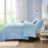NNEDSZ Metallic Print Comforter Set, King Size, Chic 3-Piece Bedding with Pillowcases