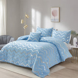 NNEDSZ Metallic Print Comforter Set, King Size, Chic 3-Piece Bedding with Pillowcases