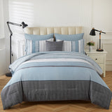 NNEDSZ Floral Stripes Comforter Set, King Size, Stylish 3-Piece Bedding with Pillowcases