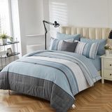 NNEDSZ Floral Stripes Comforter Set, King Size, Stylish 3-Piece Bedding with Pillowcases