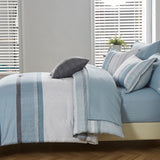 NNEDSZ Floral Stripes Comforter Set, King Size, Stylish 3-Piece Bedding with Pillowcases