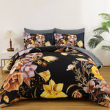 NNEDSZ Soft Floral Leaf Comforter Set, King Size, Quilted Bedding with Pillowcases