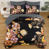 NNEDSZ Soft Floral Leaf Comforter Set, King Size, Quilted Bedding with Pillowcases