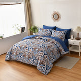 NNEDSZ Floral Stripes Comforter Set, King Size, Elegant 3-Piece Bedding with Pillowcases