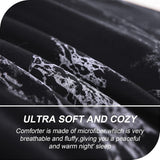 NNEDSZ King Black Marble Comforter Set, Printed Bedding for All Seasons, Soft Microfiber 3-Piece
