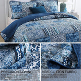 NNEDSZ Elegant patchwork Quilted blue 3 Pc Bedspread & Pillow Cover Set