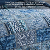 NNEDSZ Elegant patchwork Quilted blue 3 Pc Bedspread & Pillow Cover Set