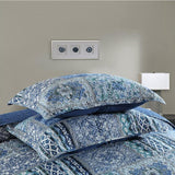 NNEDSZ Elegant patchwork Quilted blue 3 Pc Bedspread & Pillow Cover Set