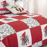 NNEDSZ Elegant Red, greem & White Christmas Queen Bedspread Set