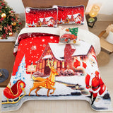 NNEDSZ Holiday Cheer Christmas Queen Bedspread Set