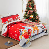 NNEDSZ Holiday Cheer Christmas Queen Bedspread Set
