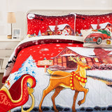 NNEDSZ Holiday Cheer Christmas Queen Bedspread Set