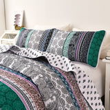 NNEDSZ Romantic Blush green grey 3 Pc Bedspread & Pillow Cover Set