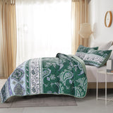 NNEDSZ Breezy Tropical green Cozy 3 Pc Bedspread & Pillow Cover Set