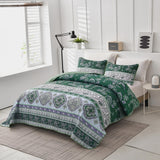NNEDSZ Breezy Tropical green Cozy 3 Pc Bedspread & Pillow Cover Set