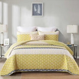 NNEDSZ Ornate Quilted coverlet and pillowcovers set: Embellished Beauty - Queen size