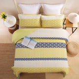 NNEDSZ Ornate Quilted coverlet and pillowcovers set: Embellished Beauty - Queen size