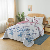 NNEDSZ Floral Quilted bedspread and pillowcovers set: Embrace Nature Indoors - Queen size