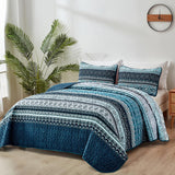NNEDSZ Opalescent Quilted coverlet and pillowcovers set: Shimmering Beauty - Queen size