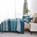 NNEDSZ Opalescent Quilted coverlet and pillowcovers set: Shimmering Beauty - Queen size