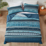 NNEDSZ Opalescent Quilted coverlet and pillowcovers set: Shimmering Beauty - Queen size