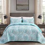 NNEDSZ Distinctive Quilted Coverlet and Pillowcases Set: Make a Bold Statement - Queen size