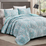 NNEDSZ Distinctive Quilted Coverlet and Pillowcases Set: Make a Bold Statement - Queen size