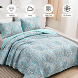 NNEDSZ Distinctive Quilted Coverlet and Pillowcases Set: Make a Bold Statement - Queen size