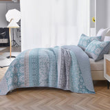 NNEDSZ Peaceful Quilted coverlet and pillowcovers set: Relax and Unwind - Queen size