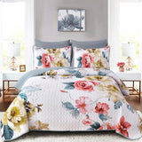 NNEDSZ Vibrant Quilted Bedspread and Pillowcases Set: Add Color and Comfort to Your Space - Queen size