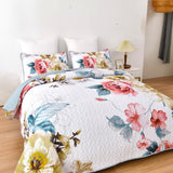 NNEDSZ Vibrant Quilted Bedspread and Pillowcases Set: Add Color and Comfort to Your Space - Queen size