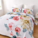 NNEDSZ Vibrant Quilted Bedspread and Pillowcases Set: Add Color and Comfort to Your Space - Queen size