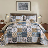 NNEDSZ Retro Charm Queen Bedspread Set with Bold Checkered Design