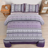 NNEDSZ Elegant Peony purple Soft 3 Pc Bedspread & Pillow Cover Set