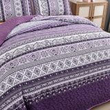 NNEDSZ Elegant Peony purple Soft 3 Pc Bedspread & Pillow Cover Set