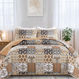 NNEDSZ Enchanting Lace boho green Quilted 3 Pc Bedspread & Pillow Cover Set