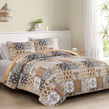 NNEDSZ Enchanting Lace boho green Quilted 3 Pc Bedspread & Pillow Cover Set
