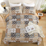 NNEDSZ Enchanting Lace boho green Quilted 3 Pc Bedspread & Pillow Cover Set