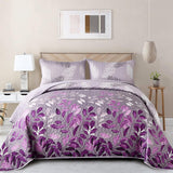 NNEDSZ Luxurious Orchid patchwork Plaid 3 Pc Bedspread & Pillow Cover Set