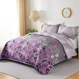 NNEDSZ Luxurious Orchid patchwork Plaid 3 Pc Bedspread & Pillow Cover Set