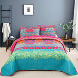 NNEDSZ Colorful Quilted bedspread and pillowcovers set: Add a Splash of Color - Queen size