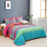 NNEDSZ Colorful Quilted bedspread and pillowcovers set: Add a Splash of Color - Queen size